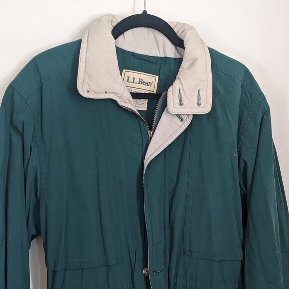 Vintage LL Bean Parka Coat Jacket Size Small Green Insulated - Picture 3 of 8